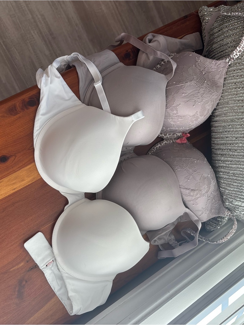 White & Taupe Women's Victoria Secret Bras - Pack of 3